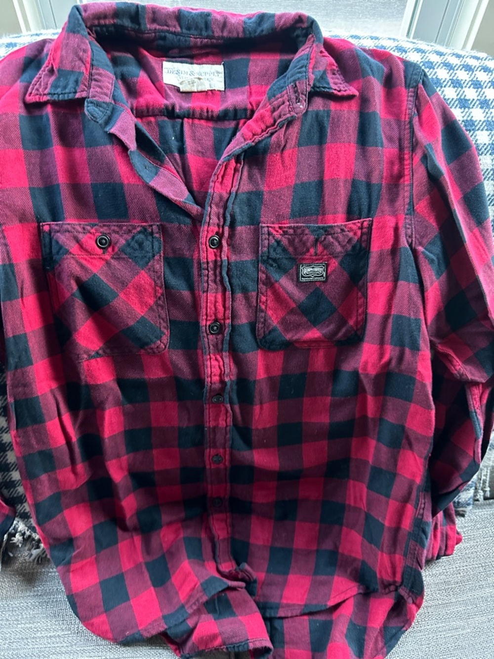 Denim & Supply Ralph Lauren Red and Black Plaid Button-Down Shirt